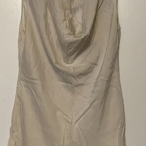 Drew Women Elegant White/Cream Sleeveless Silk Top Medium Cowl Neck